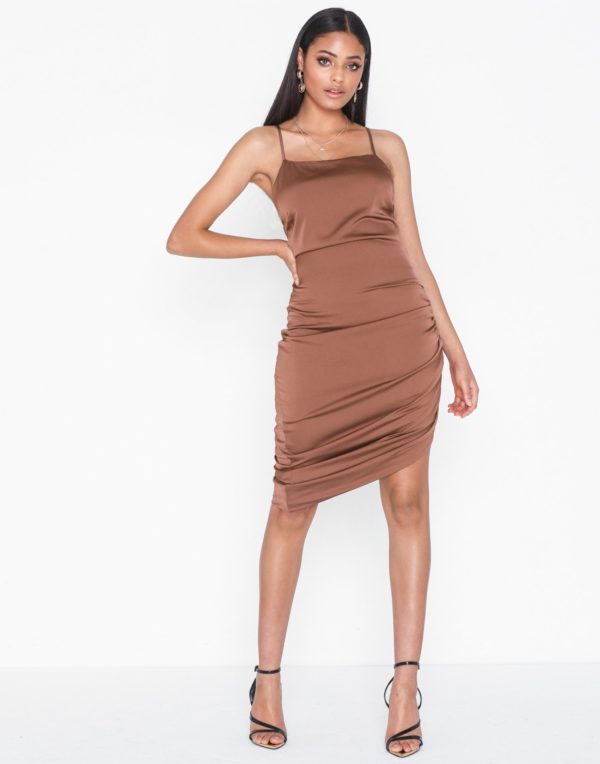 Brown silk dress