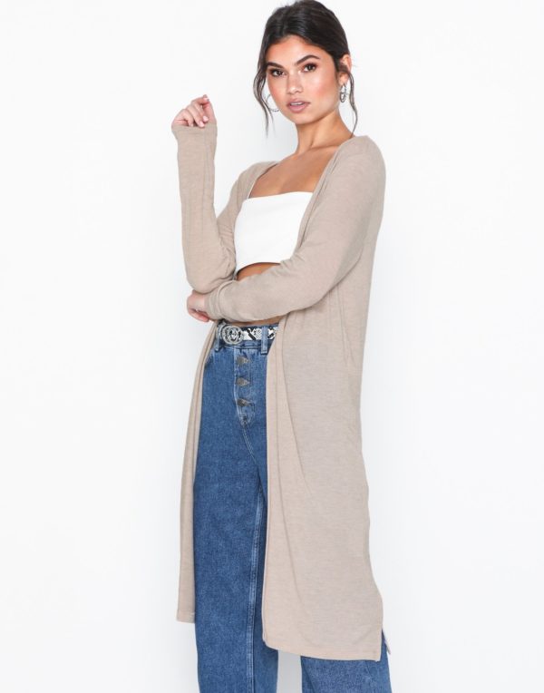 Long beige cardigan
