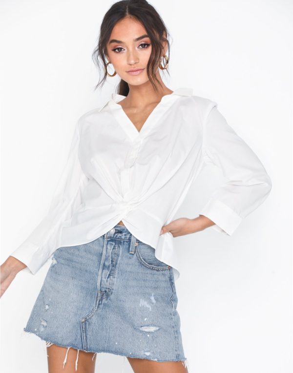 White cropped blouse